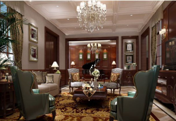 别墅客厅优雅风格装修设计效果图