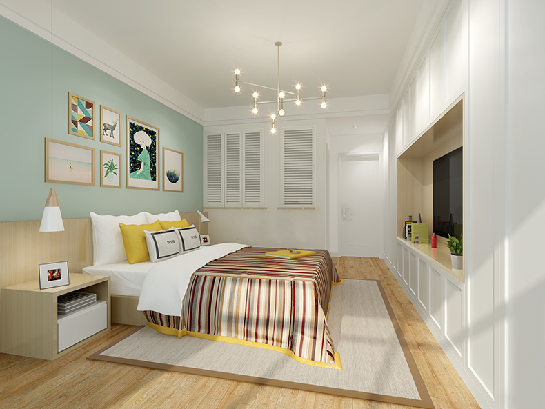 别墅现代卧室装潢设计效果图