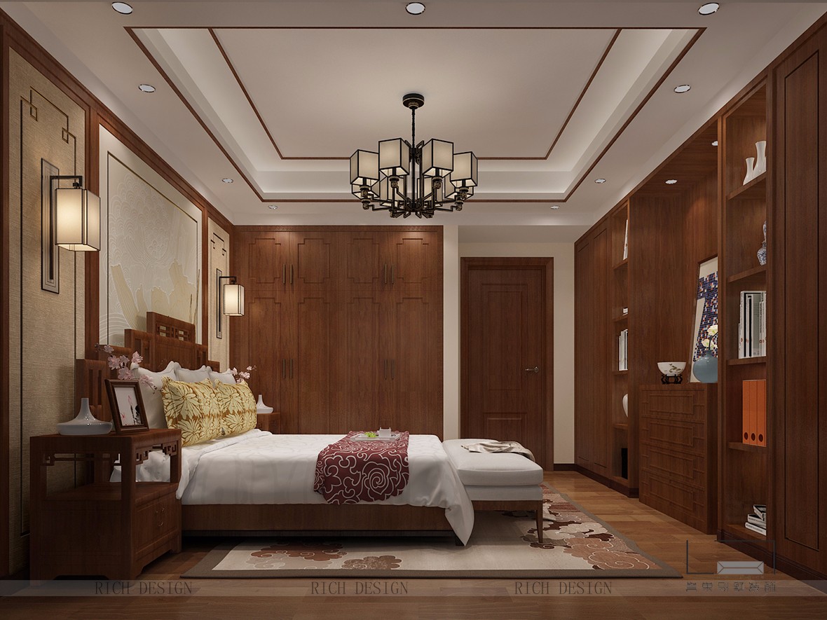 红树别院中式卧室装修效果图
