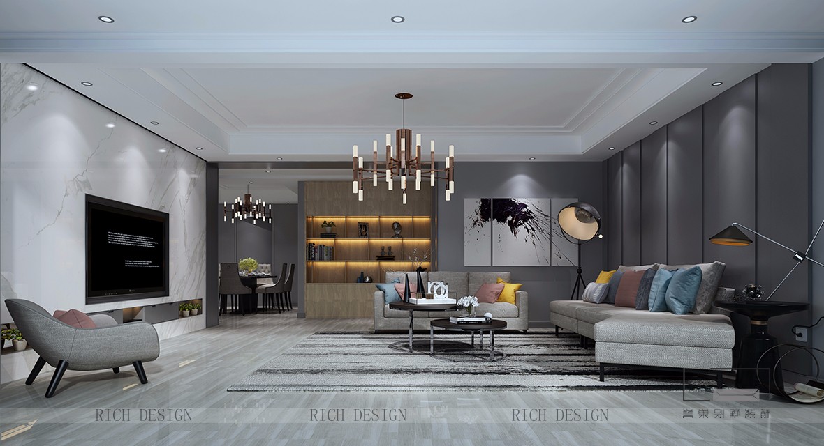 博林天瑞现代客厅装饰效果图 