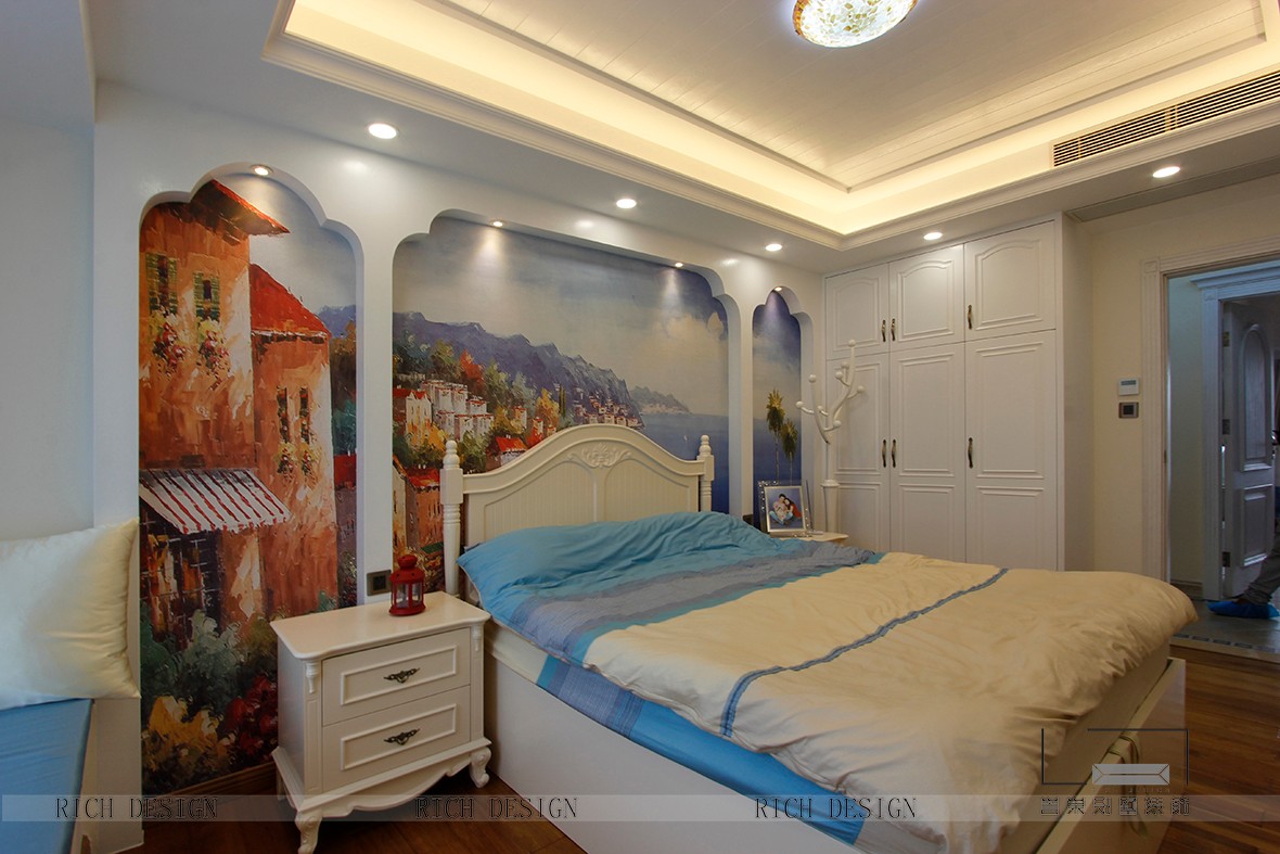 中洲中央公园地中海卧室装修效果图