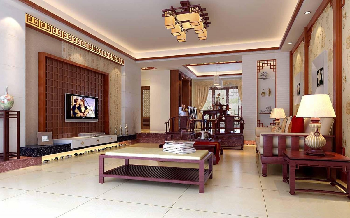 中式客厅装修设计效果图