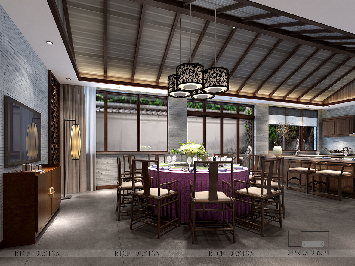 中式别墅餐厅装修设计效果图