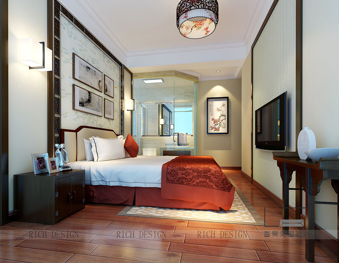 中粮锦云中式卧室1装修效果图