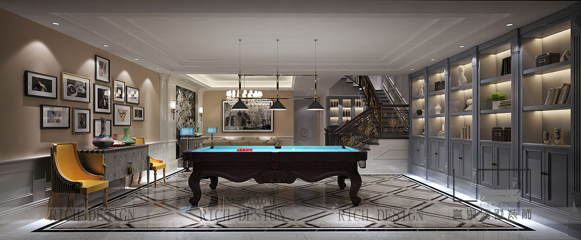 卓越维港现代活动区装修效果图