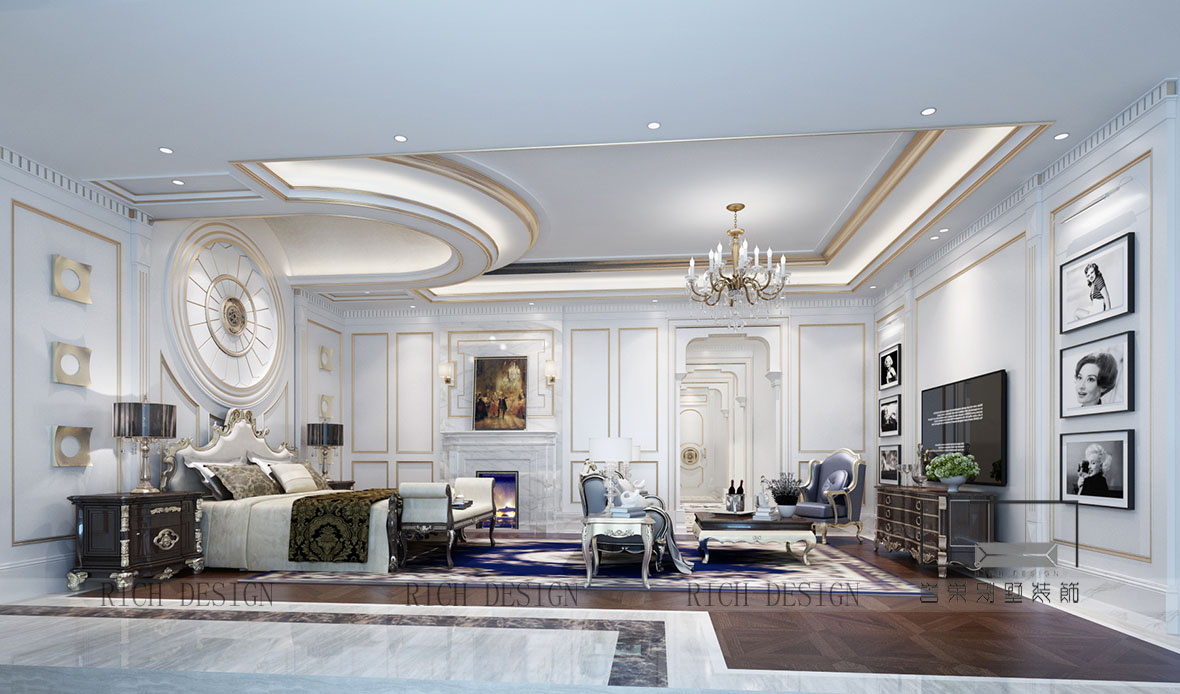 卓越维港现代主卧装修效果图