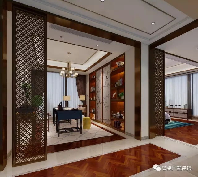 别墅书房装饰设计效果图