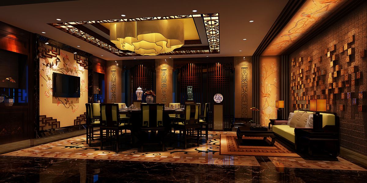 新中式餐厅装修效果图