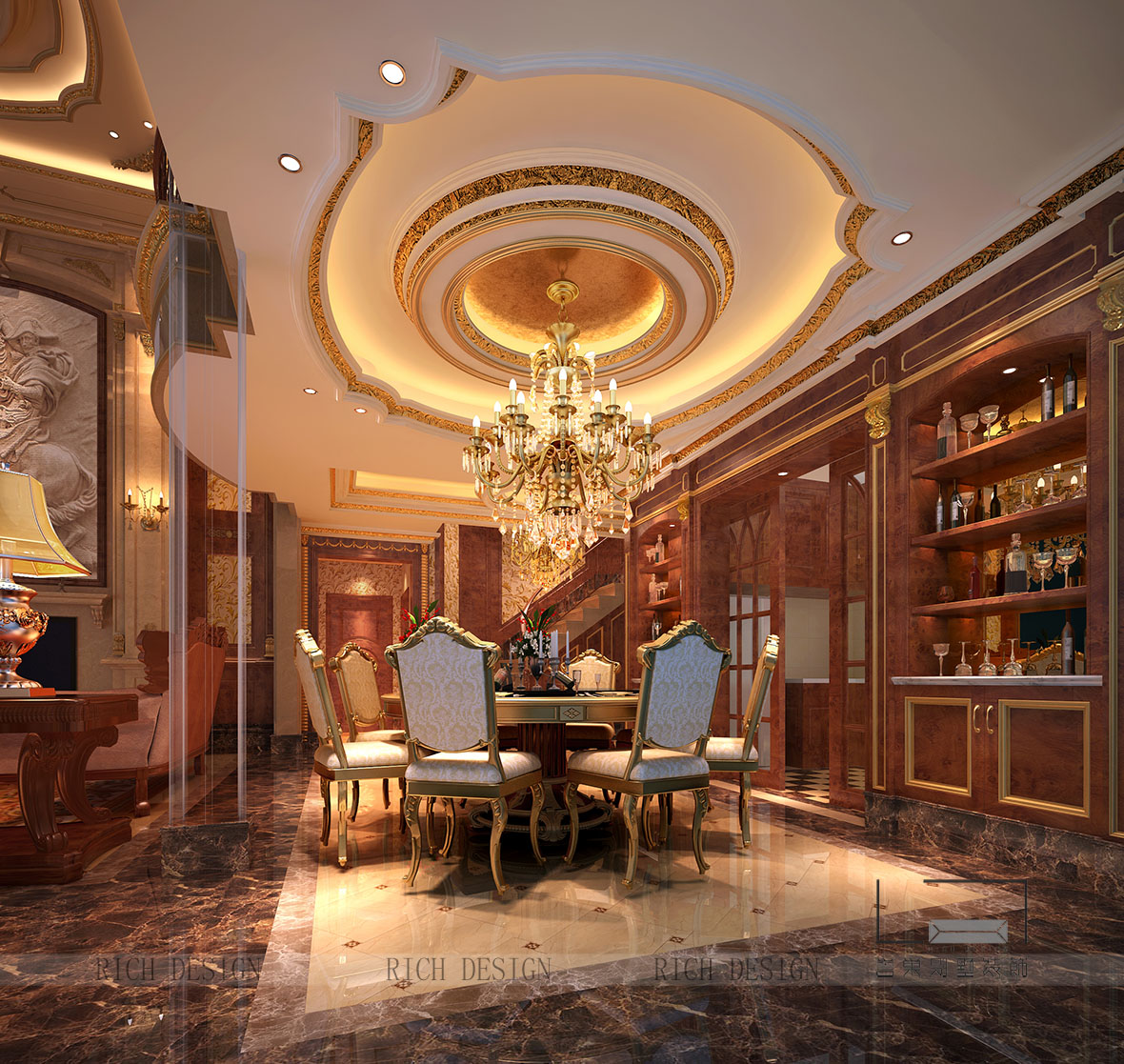 欧式餐厅装饰设计效果图