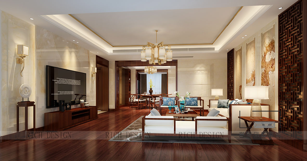 香御豪庭现代客厅装饰设计效果图