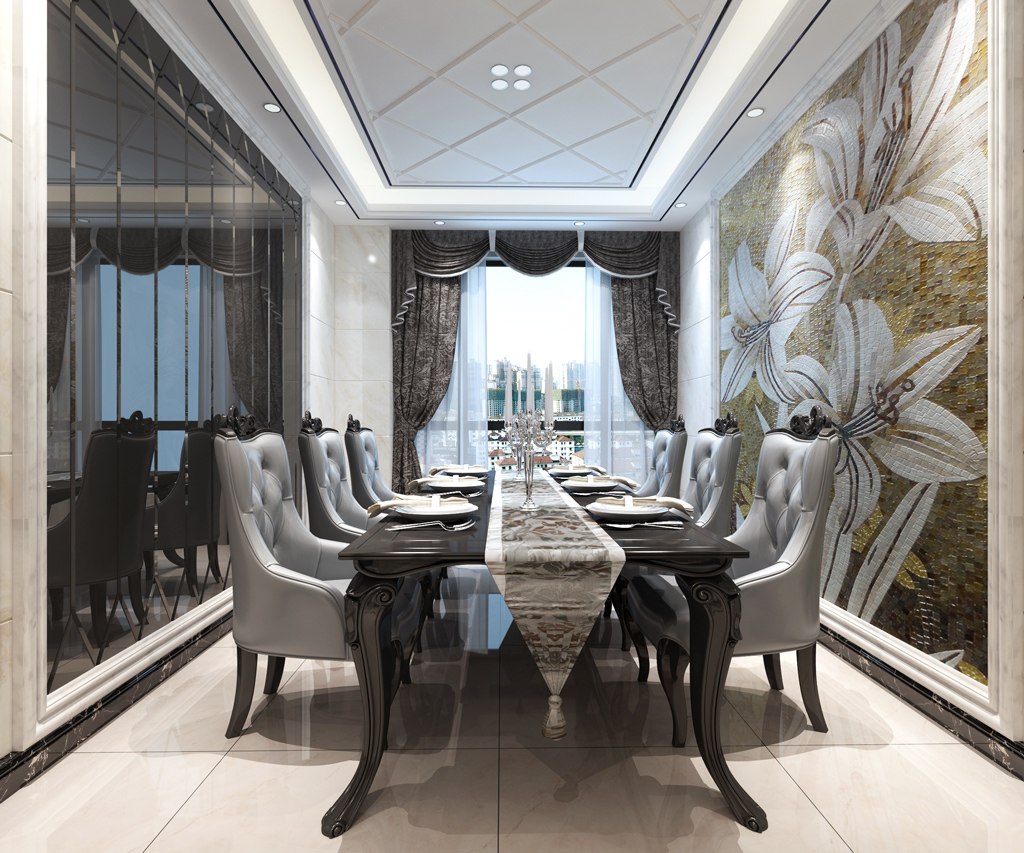 中洲别墅餐厅装饰设计 中洲别墅餐厅装饰设计效果图