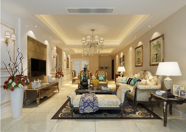 欧式风格客厅效果图