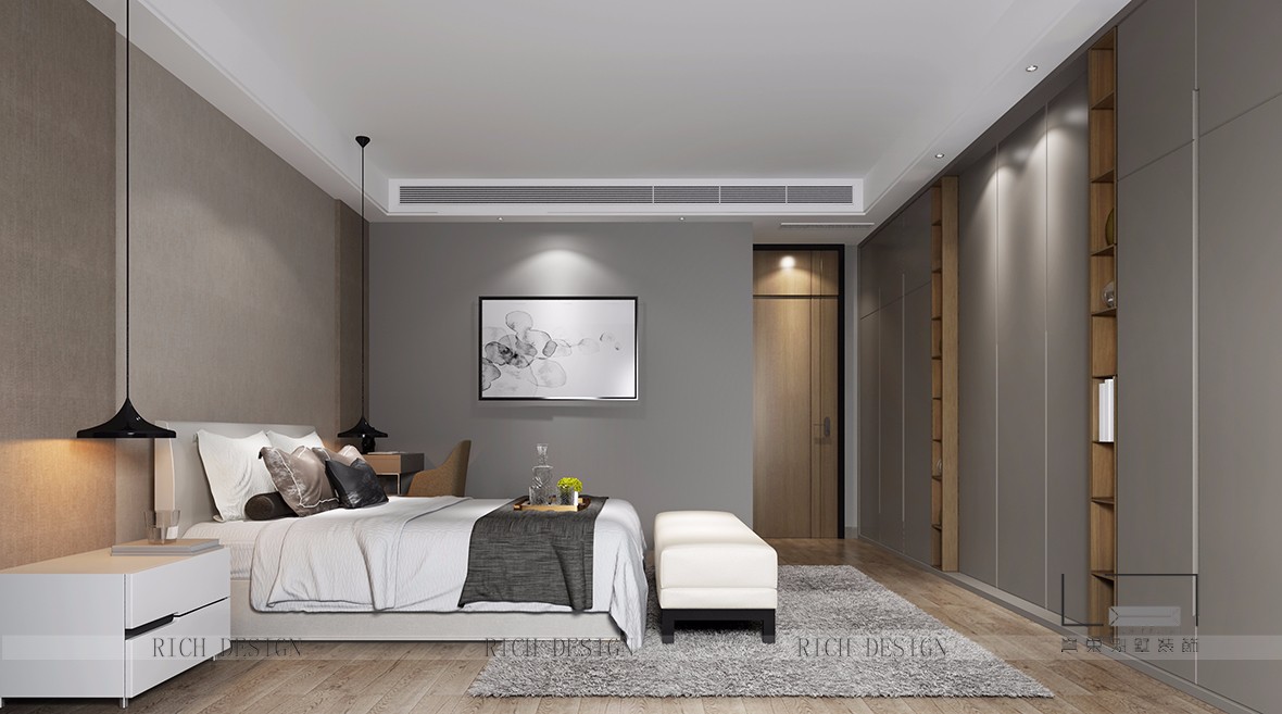 别墅现代卧室装饰设计效果图