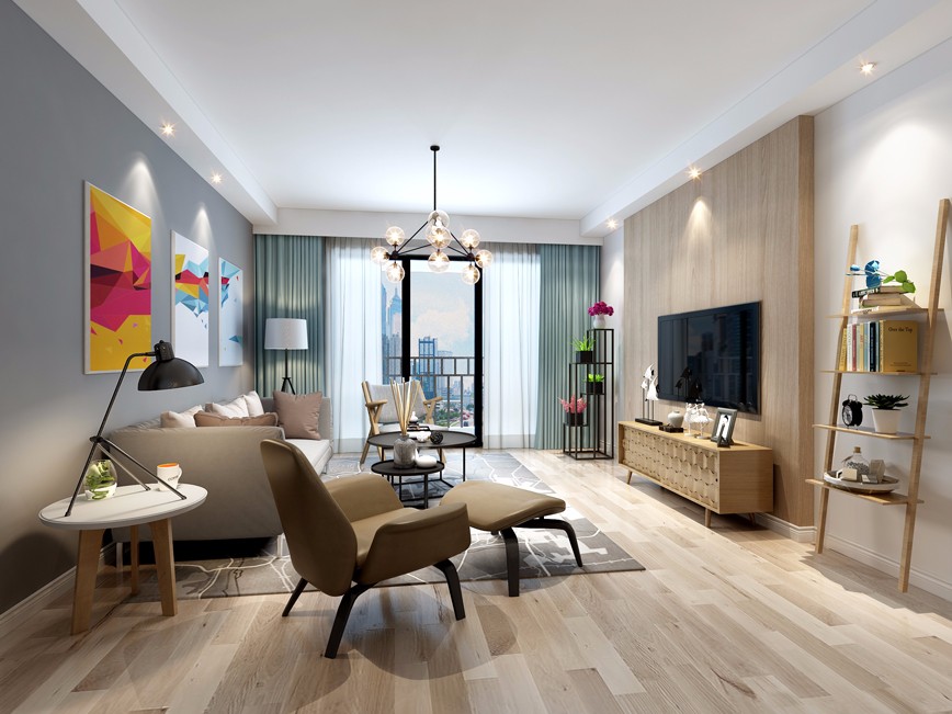 现代别墅客厅装饰效果图