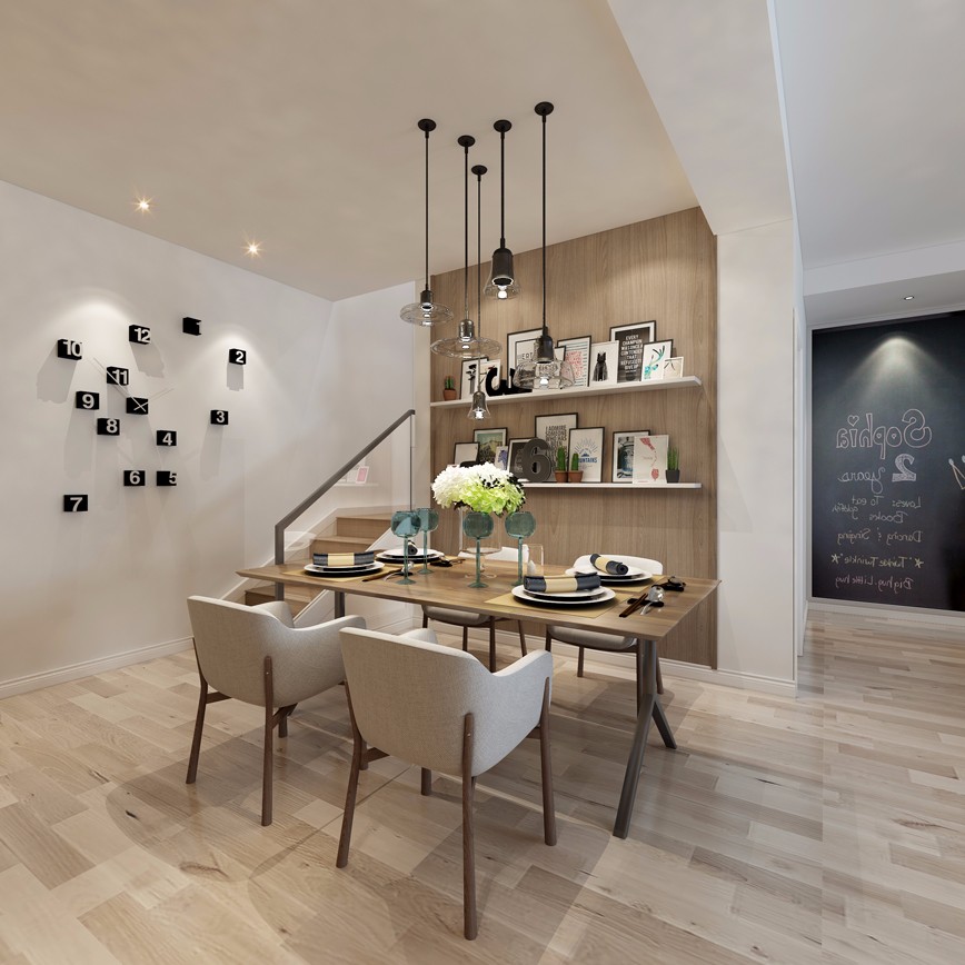 现代别墅餐厅装饰效果图