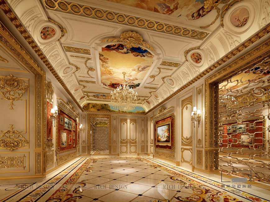 别墅法式家庭厅装修设计效果图