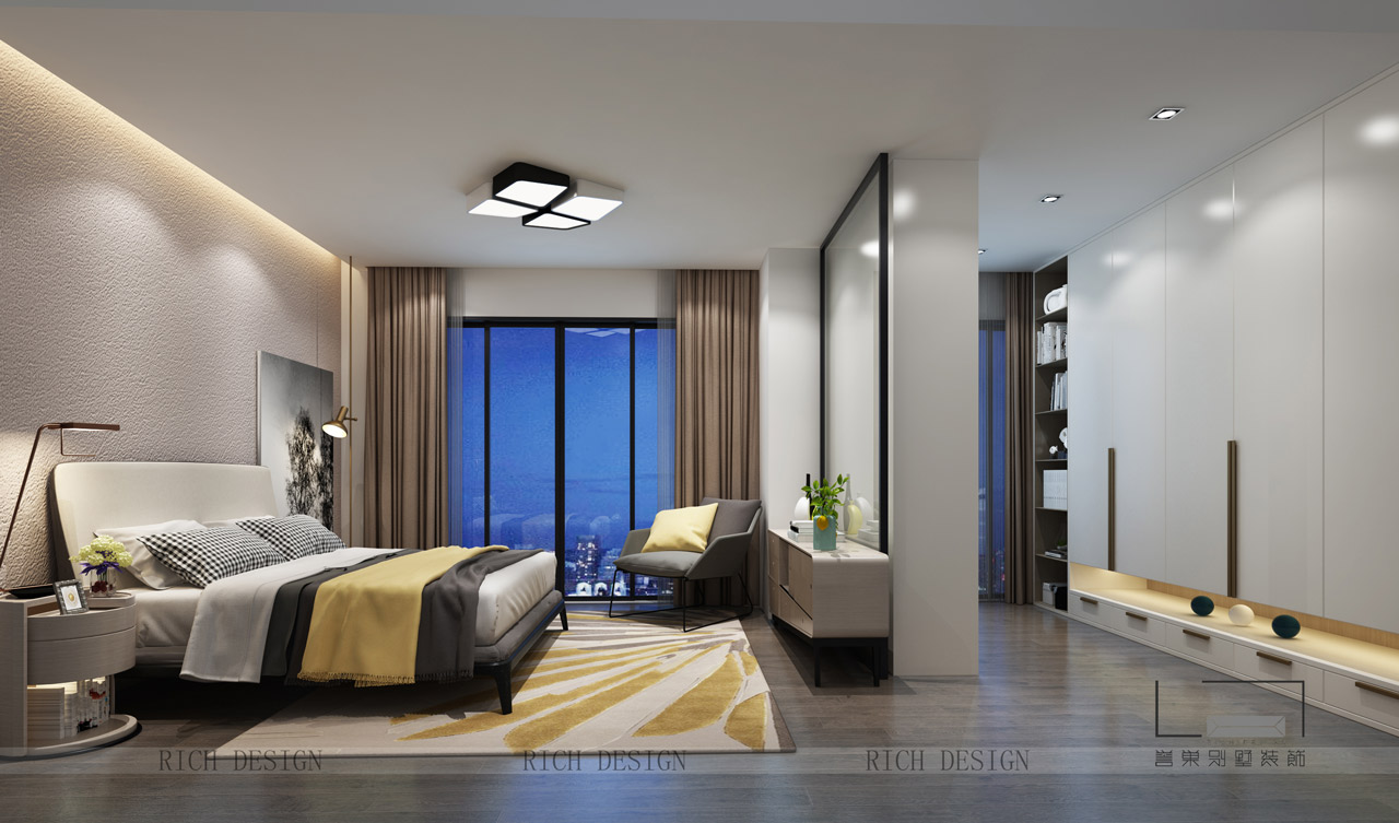 现代主卧装饰设计效果图