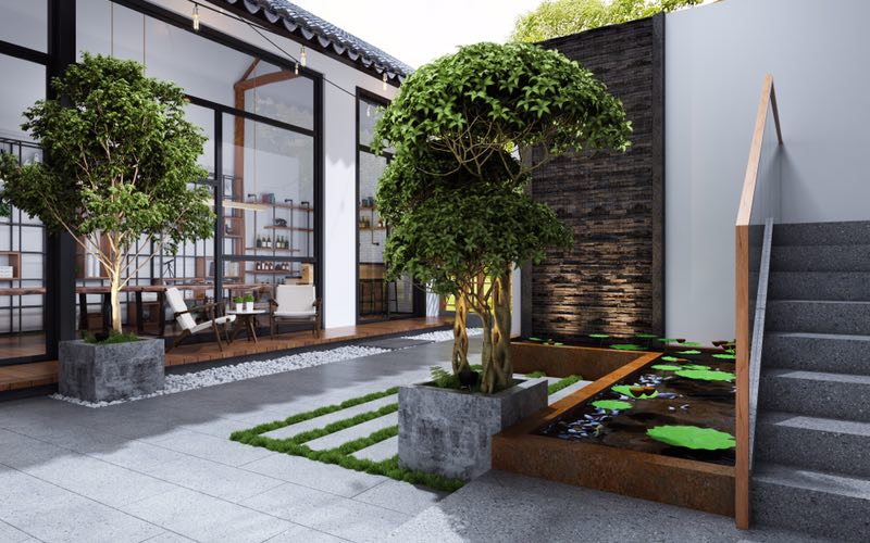 容桂-现代别墅庭院装饰设计效果图