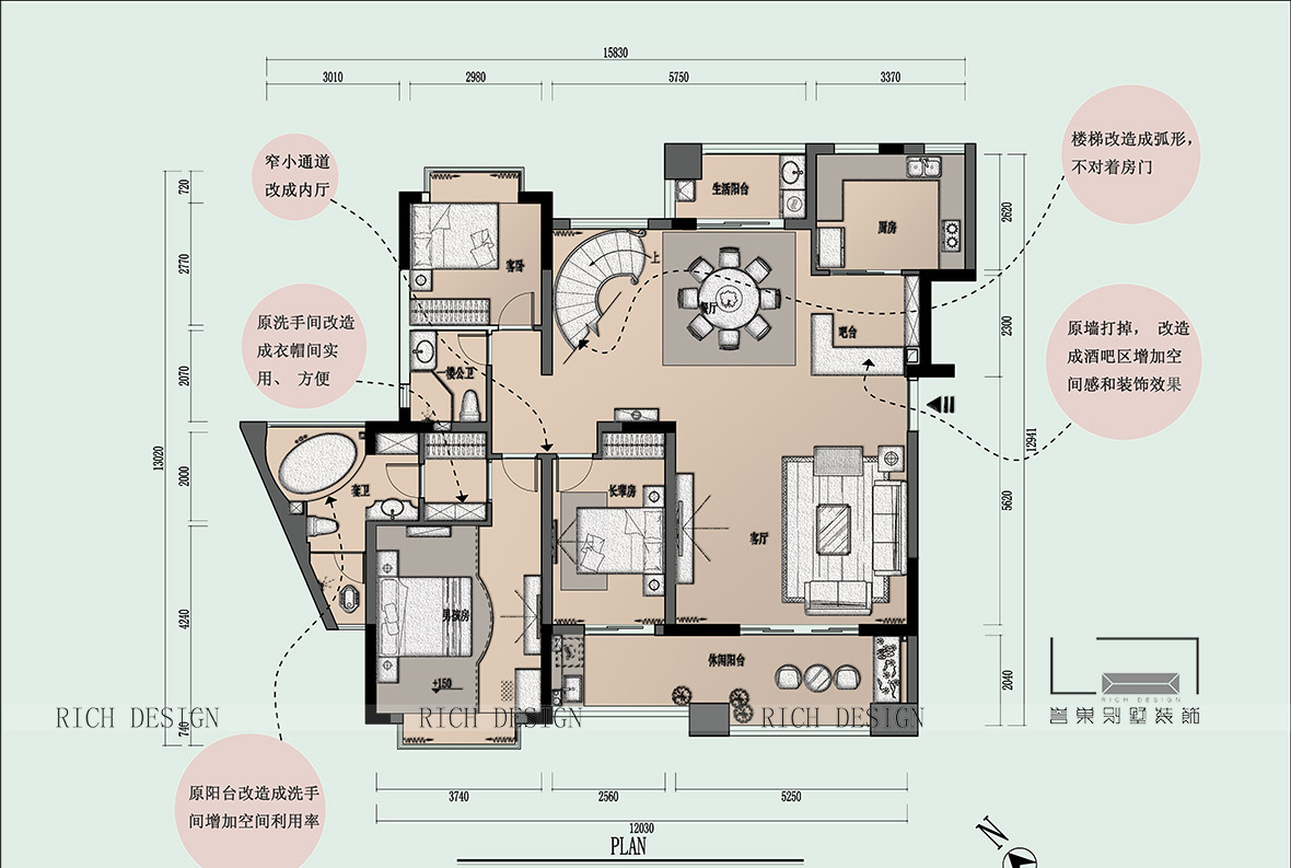 熙园山院欧式别墅装修设计平面图二