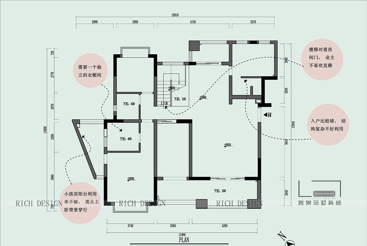 熙园山院欧式别墅装修设计平面图四
