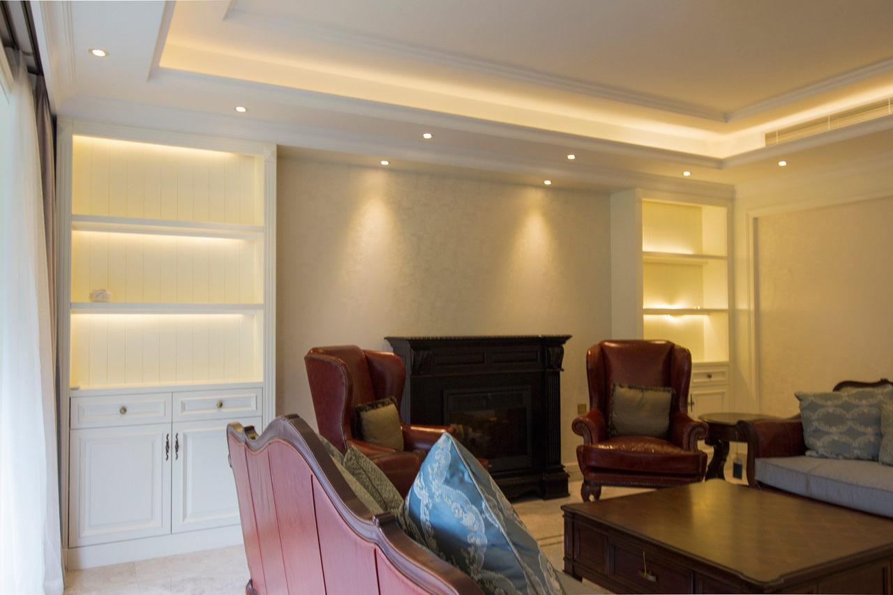 瑞士半山别墅客厅角度二装饰竣工图