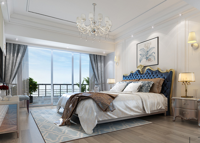 现代别墅卧室装潢效果图