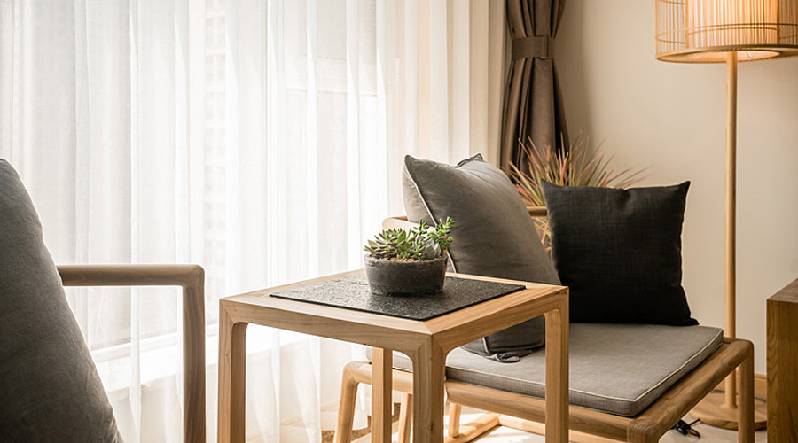 别墅中式客厅装饰陈设效果图