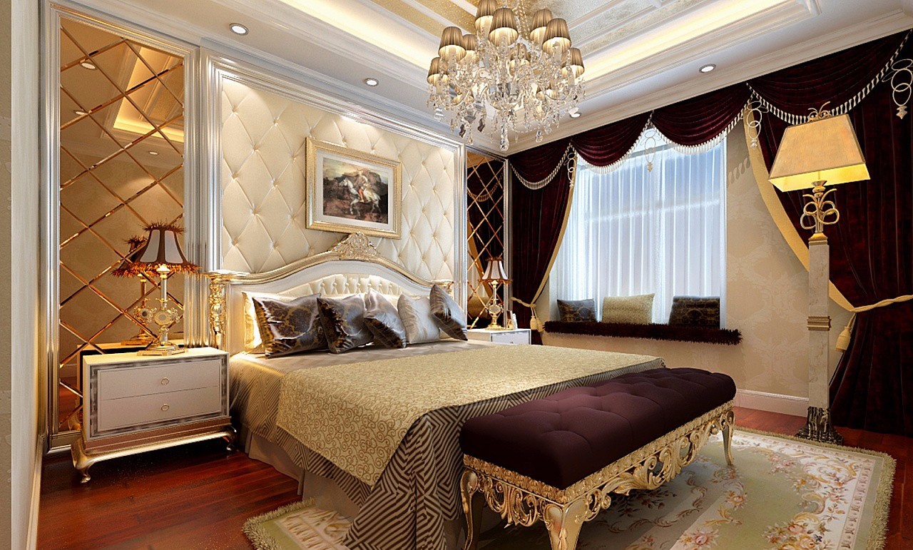 别墅欧式卧室装饰效果图