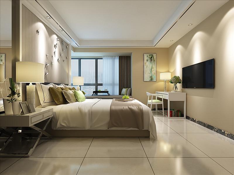 别墅装潢现代卧室效果图