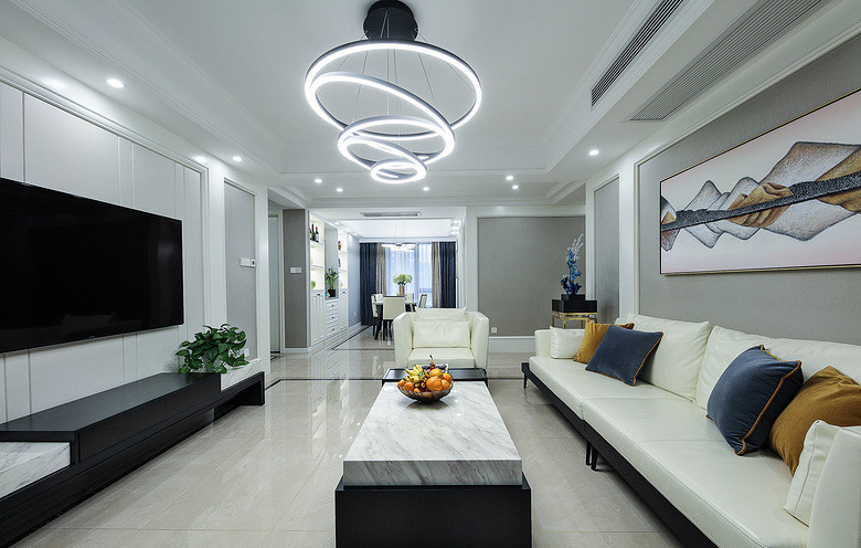 别墅现代客厅装饰效果图