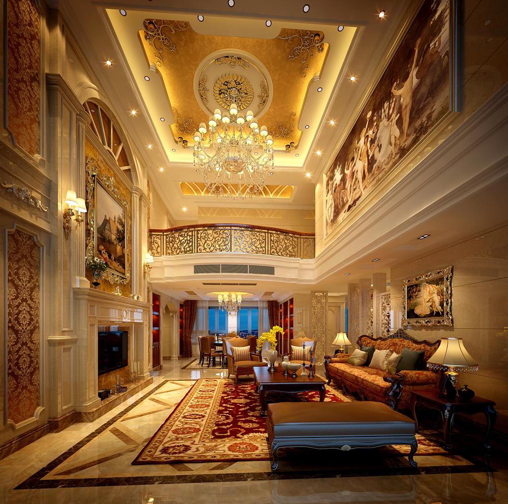 合正中央欧式别墅客厅装饰效果图 合正中央欧式别墅客厅装饰效果图