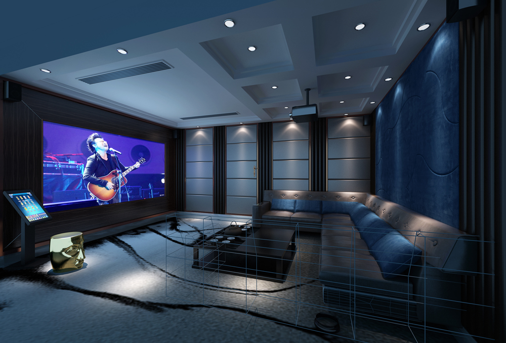 合正中央欧式别墅影视厅装饰效果图