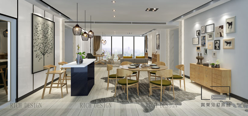 现代精简餐厅装修效果图