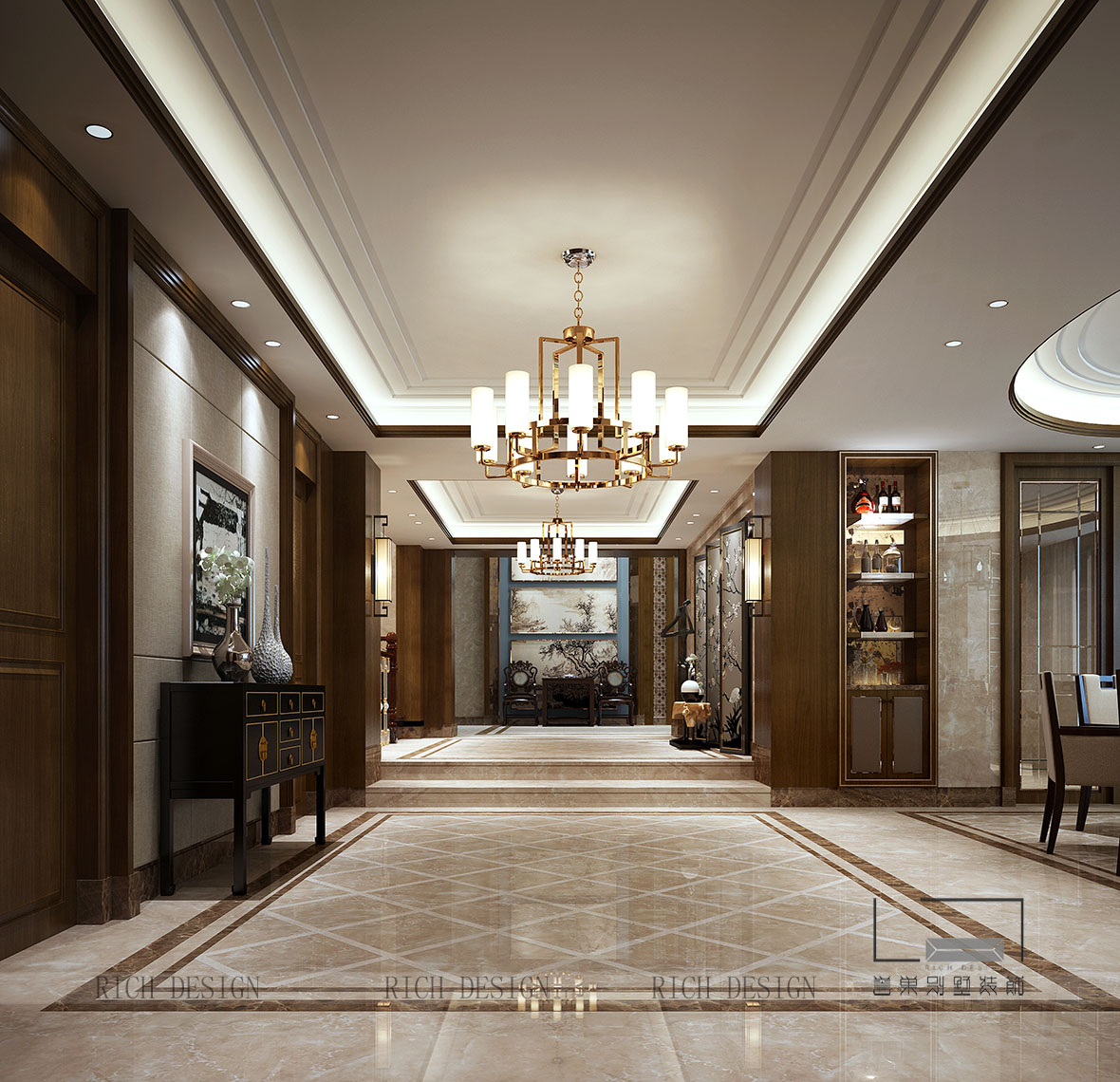 中式玄关装饰效果图