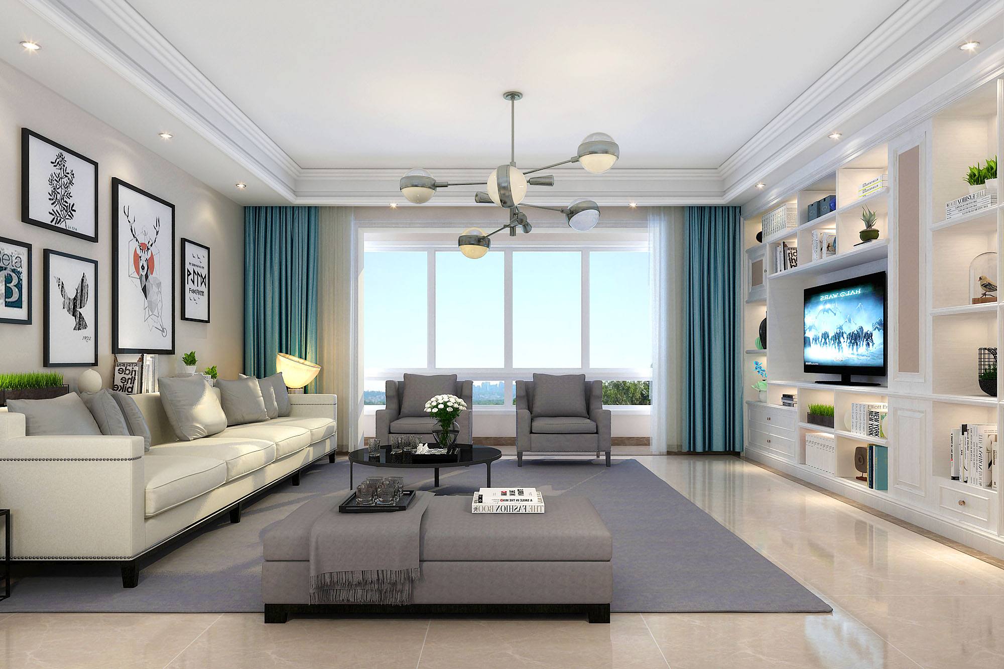 现代客厅装修2效果图