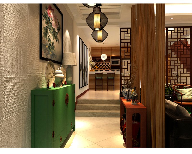 中式玄关装修效果图 中式玄关装修效果图