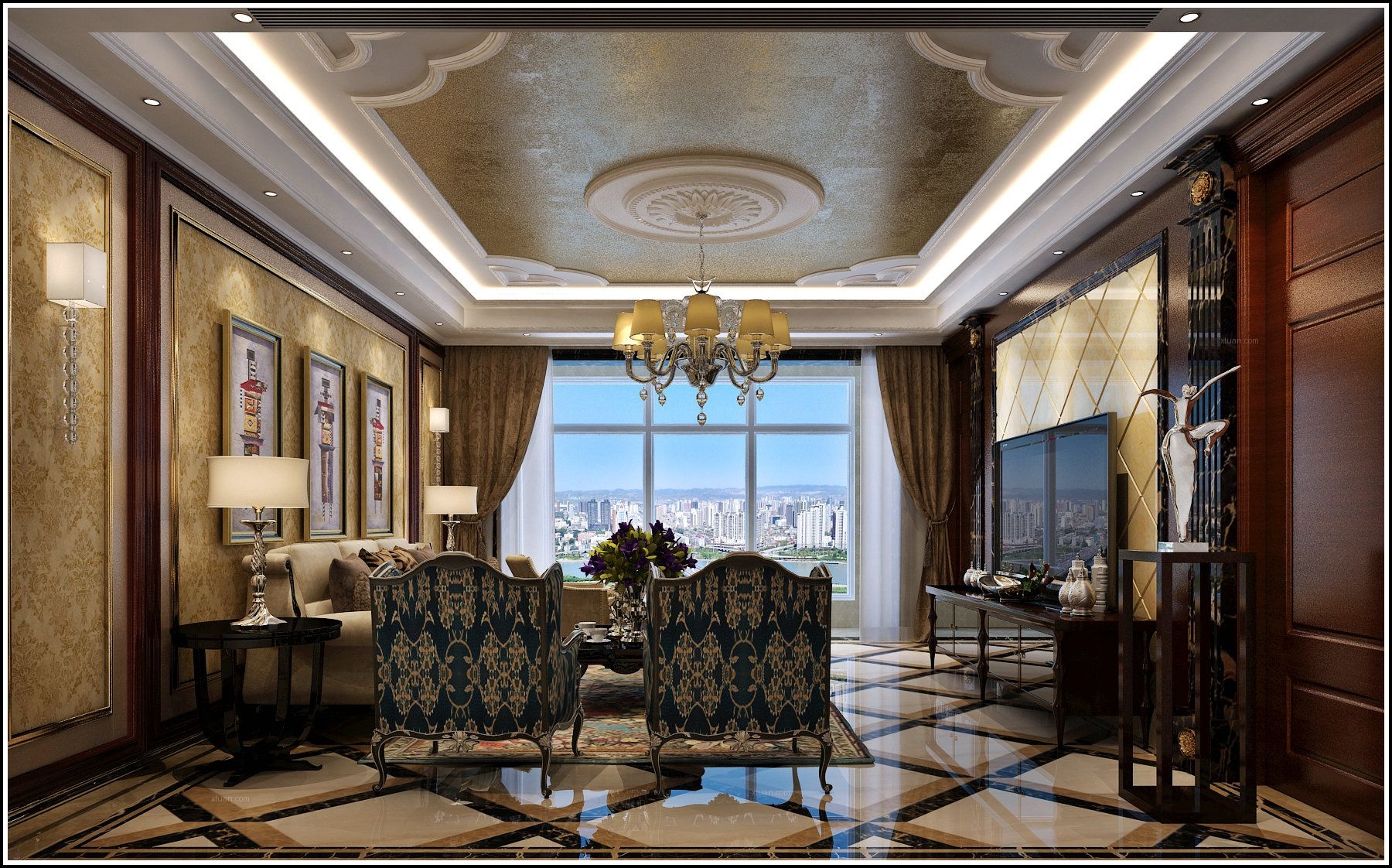 别墅装修会客厅效果图