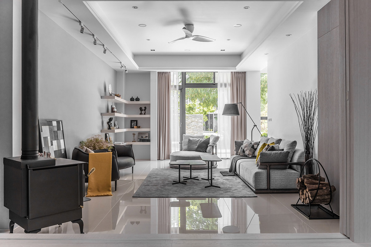 现代别墅装修客厅效果图